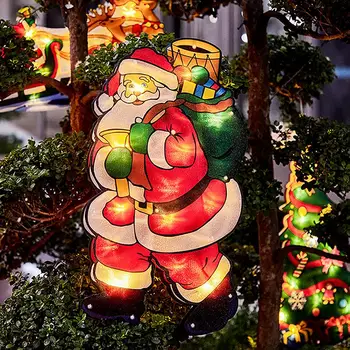 

LED Santa Claus Lamp Christmas Cartoon Lights Waterproof Hanging Ornaments Light For New Year Party Home Decor