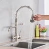 360 Degree Rotation drinking filtered water kitchen faucet Dual Swivel Spout Faucet Brushed Nickel Kitchen sink tap ► Photo 3/6