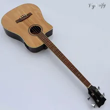 Хорошее качество, 4 струны, левая рука, акустическая бас-гитара, высокий Глянец, 43 дюйма, с эквалайзером, с функцией тюнера, гитара