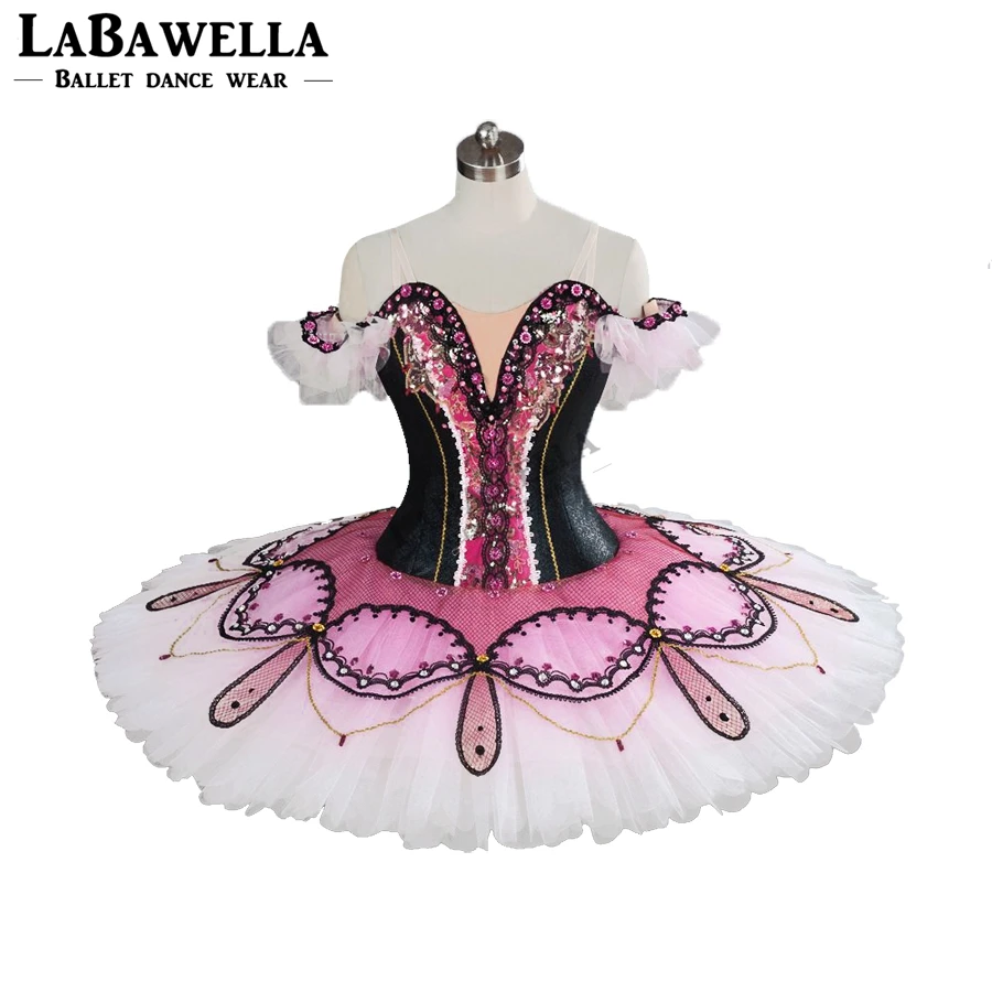 Pancake Tutu Skirt Paquita Adult Professional Ballet Tutu Classical Black White Women Ballet Stage Costume Tutu Pancake BT9100