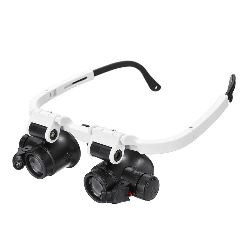 

DANIU 23X Binocular Eyepiece Magnifier Magnifying Glasses Jeweler Watch Repair Kit Adjustable LED Light Durable