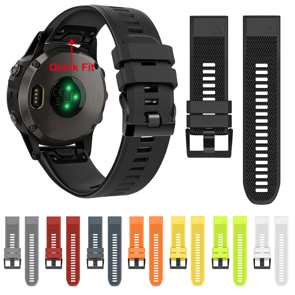 

Band for 22 26mm Garmin Fenix 5 5xPlus Quick Release Silicone Wrist Strap for Garmin Instinct Forerunner 945 935 Watch Watchband
