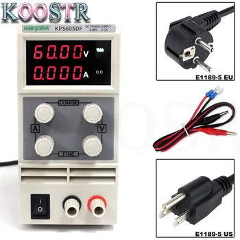 

HOT SELL KPS605DF 0-60V/0-5A 110V-230V 0.1V/0.001A EU LED Digital Adjustable Switch DC Power Supply mA Display