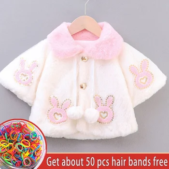 

2020 Baby Girls Cartoon Rabbit Sequins Coat Spring & Winter Thick Warm Jacket Toddler Faux Fur Long Sleeve Outwear for Children