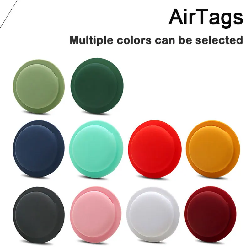 Airtags Tracker Silicone Case Anti-lost Protective Sleeve Back Adhesive Mount Soft Cover Protector For Apple Airtags Accessories