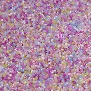 

1680pcs/Pack 1.5mm Glass Tube DIY Seed Beads Candy Cream Ceylon 15/0 Glass Bugle Seedbeads For Craft Jewelry Garment Accessories