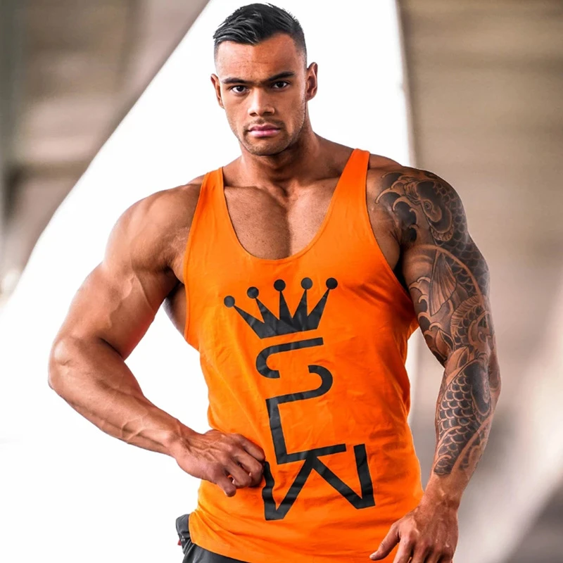 Mens tank tops shirt gym tank top fitness clothing vest sleeveless cotton man canotte bodybuilding hombre man clothes wear