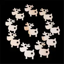 10 Uds. Decoración de árbol de Navidad colgante de alce pintado de madera decoración de fiesta de Navidad ciervos colgantes decoración de Navidad para el hogar