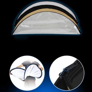 

5 In 1 Travel With Handle Oval Collapsible Photography Lighting Multi Disc Photo Studio Reflector Non-Slip Accessories 80x120cm