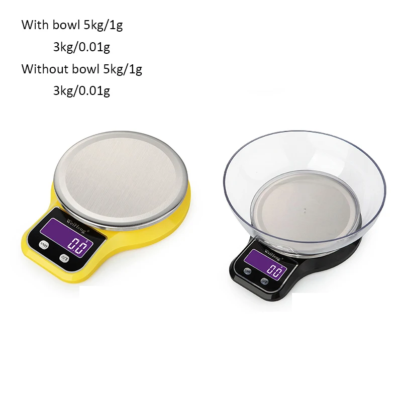 

3kg/5kg 0.1/1g Electronic Kitchen Scale Weighing Balance Multifunction LCD Digital Scale Stainless Steel Scales For Bake Cooking