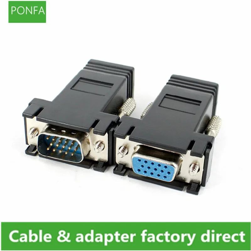 

RJ45 to VGA Extension Extender Cord Male & Female to Lan Cat5 Cat5e RJ45 Ethernet Female Adapter for PC Desktop Computer