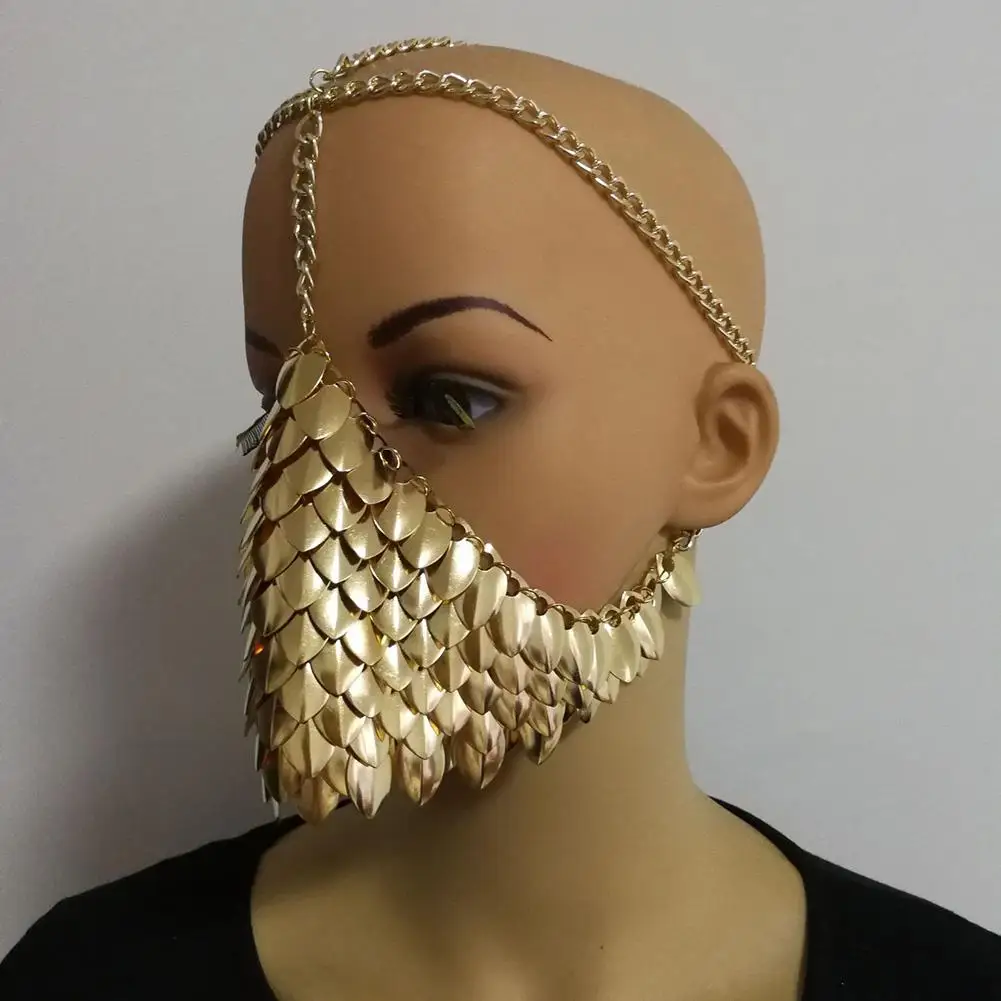 Уникальная металлическая головная цепь маска для лица ювелирные изделия для косплей на Хеллоуин вечерние Модное бальное платье подарок