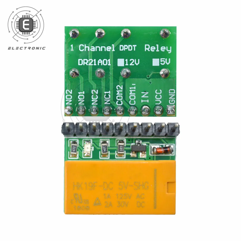 Двухполюсный релейный модуль DPDT Mini DC 5 В 12 1 шт. плата переключателя реле сигнала