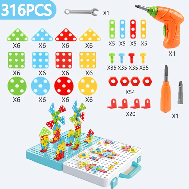 Toys For Boys Electric Drill Nut Puzzle Disassembly Children's Tools Set D613
