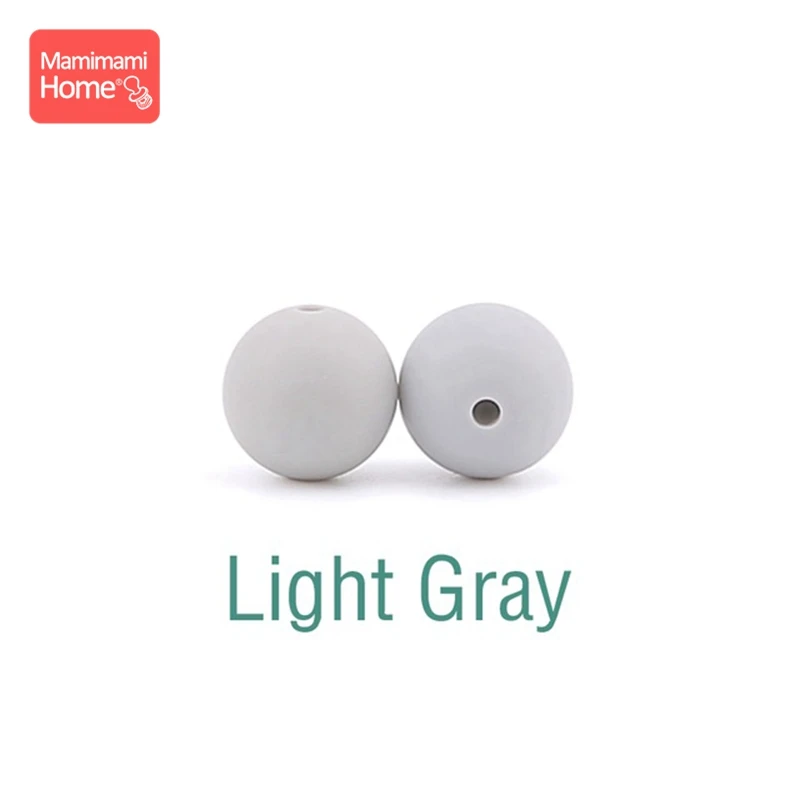 Light Gray Mamihome 100 шт 12 мм Силиконовые Бусины, прорезыватель DIY цепочка для прорезывания зубов крошечные стержни пищевой силиконовый Прорезыватель Детские товары игрушка - Цвет: Light Gray