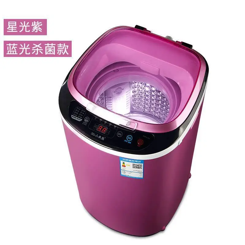 Мини компактная полностью автоматическая стиральная машина 3 кг Детская домашняя высокая температура уф стерилизация безопасная машина для стирки одежды для ребенка - Цвет: plastic UV red