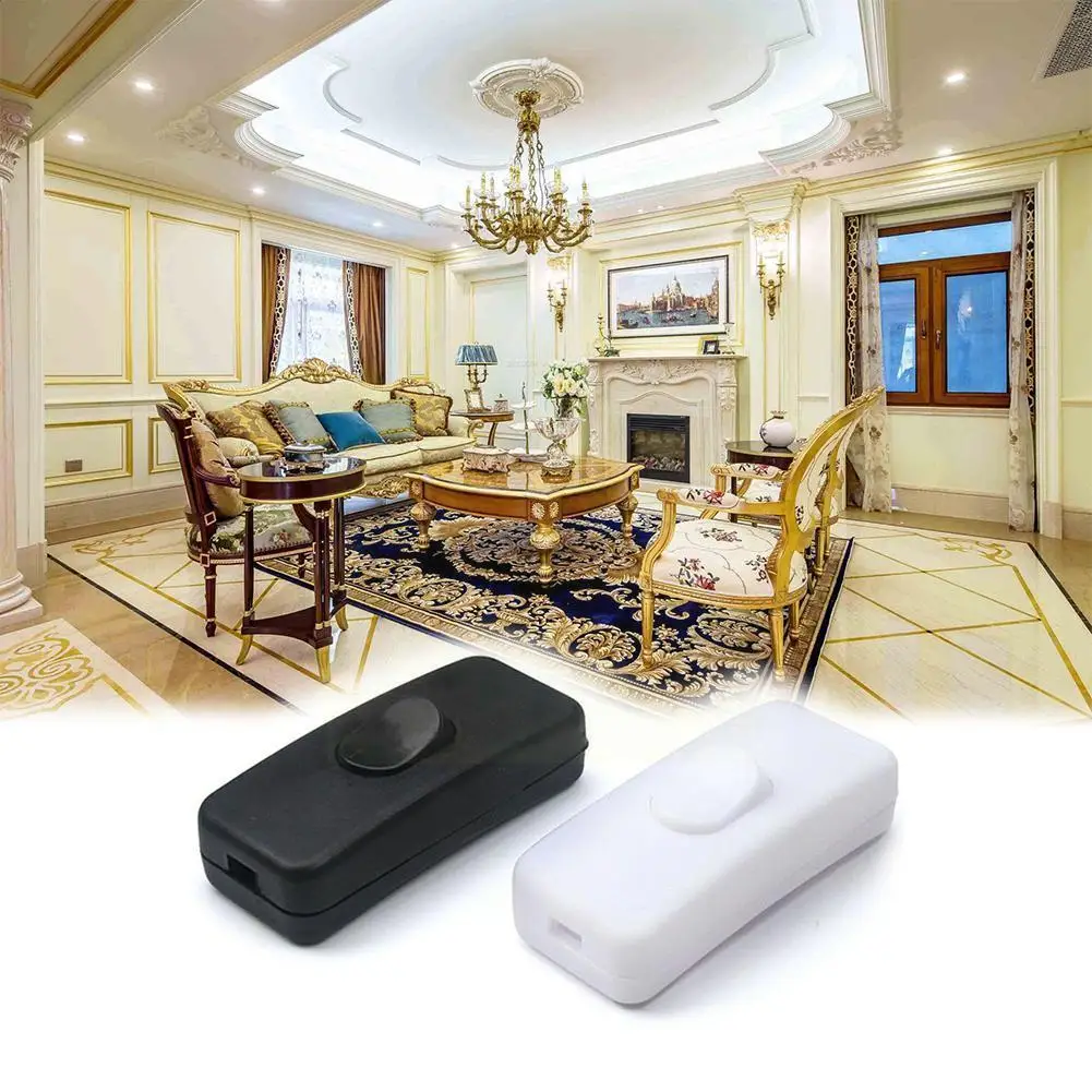 220v 1 Pc Witch Rocker Button Halfway Inline Switch Cable Lamp Table Light Cord Desk High-quality M6a1 | Строительство и ремонт