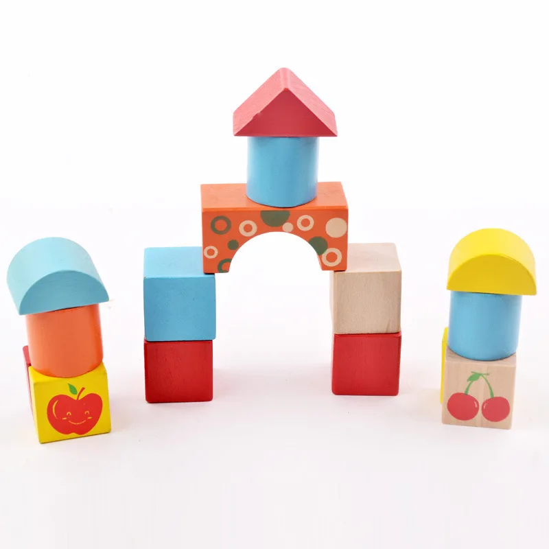 

52 Grain with Numbers English Assembled Building Blocks Toy Large Particles Wood Building Blocks Children'S Educational Toy