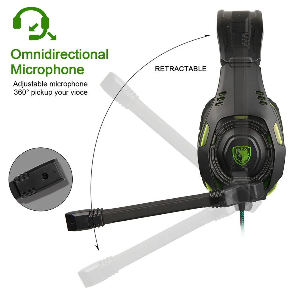 SADES SA938 Wired Gaming 3.5 Headphones With Microphone Stereo Headset For PS4