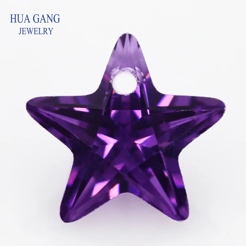 

Single Hole AAAAA Star Shape Purple Cubic Zirconia Stone For Jewerly Making 4x4~10x10 High Quality