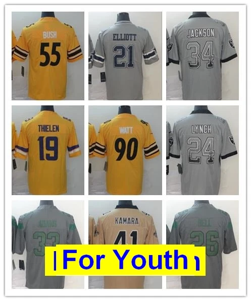 All stitched youth Devin Ezekiel Elliott Bo Jackson Adam Thielen t.j. Watt Marshawn Lynch Jamal Adams Alvin Kamara jerseys