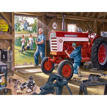 

DIY Painting By Numbers Tractor Landscape Oil Coloring By Number Wall Art Canvas Picture Hand Painted Room Decoration 40x50cm