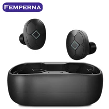 Femperna Bluetooth наушники Bluetooth 5,0 Беспроводные наушники с зарядным устройством спортивная Гарнитура 3D стерео с двойным микрофоном
