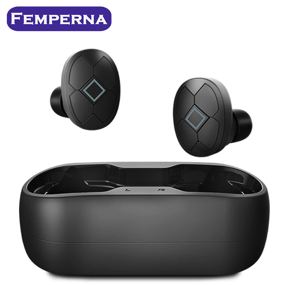 Femperna Bluetooth наушники 5 0 Беспроводные с зарядным боксом спортивная Гарнитура 3D