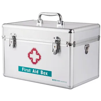 

Household Medicine Shoulder Suitcase Aluminum PVC Lockable Portable Family Medicine Box Safety Protection First Aid Kit Bag lock