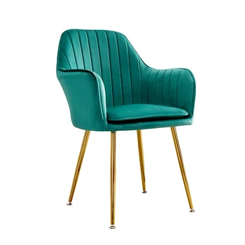 

Nordic Ins Dining Chair Light Extravagant Simple Home Cafe Back Makeup Nail Stool Gold Metal for Sale