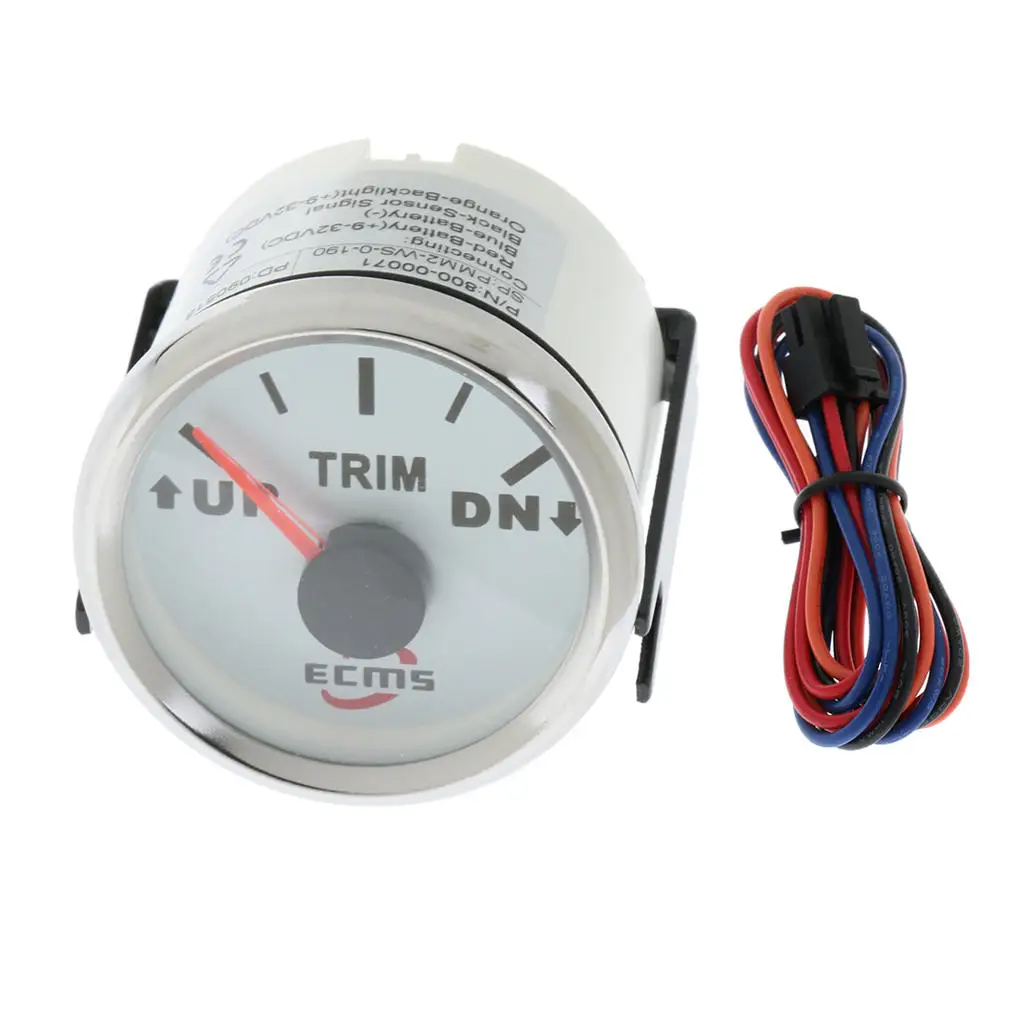 0190ohm 2' 52mm Updn Electric Boat Trim Level Gauge Electric Trim Level Dial Gauge For Marine