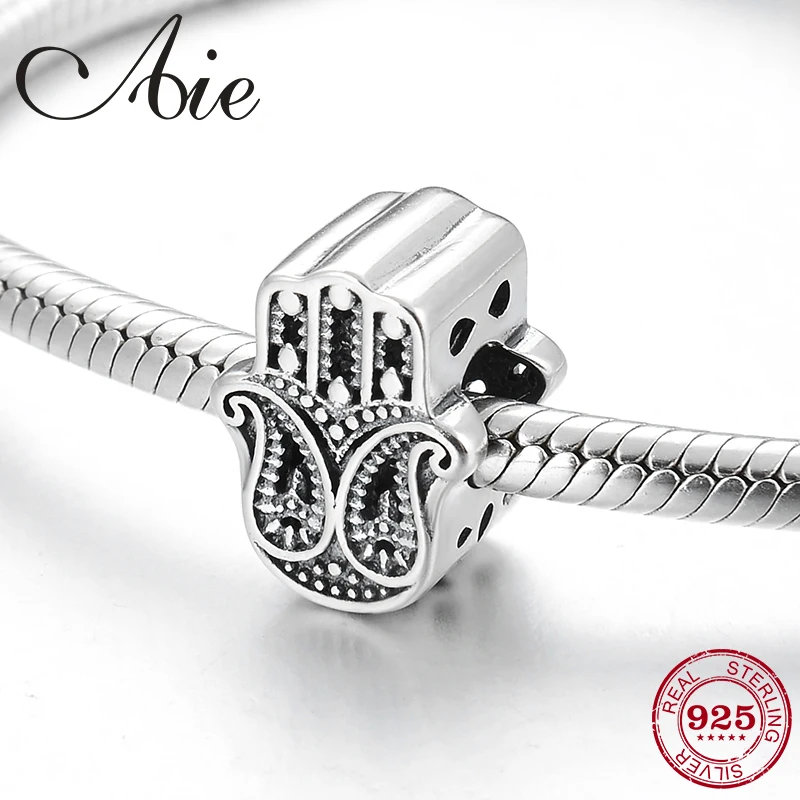 

Authentic 925 Sterling Silve beautiful Hand of Fatima Beads for Jewelry making Fit Original Pandora Charm Bracelet