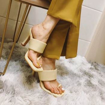 

Summer Shoes Woman Square Toe Thin High Hells Wedges Zapatos De Mujer Slip On Sandals Slingback Slippers Elegant Ladies Shoes