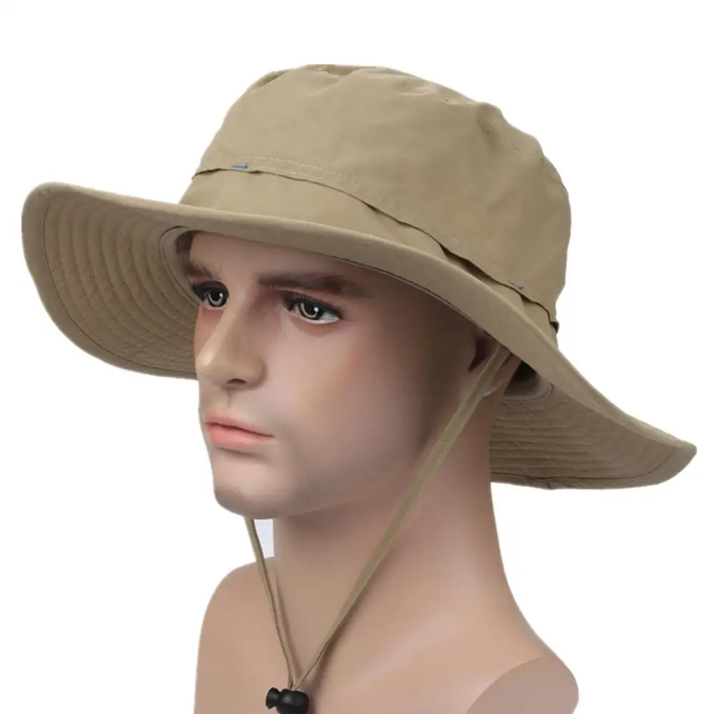Мужская и Женская легкая быстросохнущая шляпа от солнца с широкими полями UPF50 +