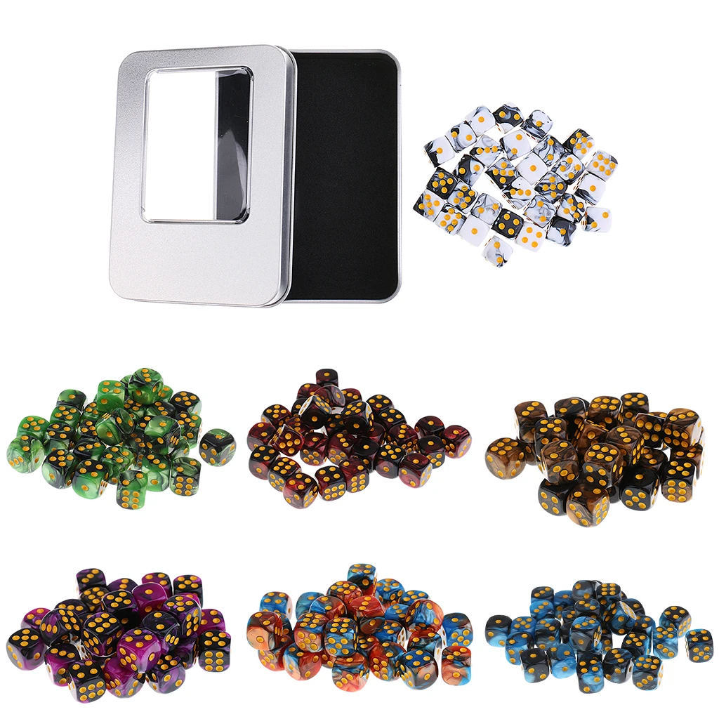 210Pcs 12mm Square Dice D6 Six Sided Die for Dungeons & Dragons Party Supply