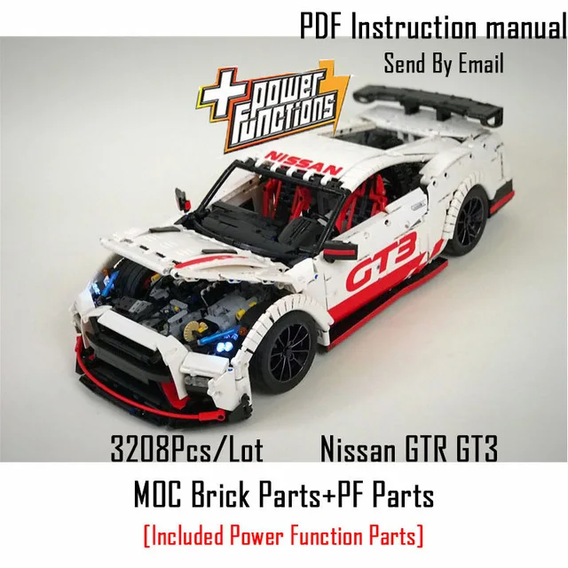 3208 шт. Technic MOC гоночный автомобиль Nissan технология MOC-25326 Кирпичи Модель Строительные Конструкторы игрушки подарок для мальчиков - Цвет: Черный