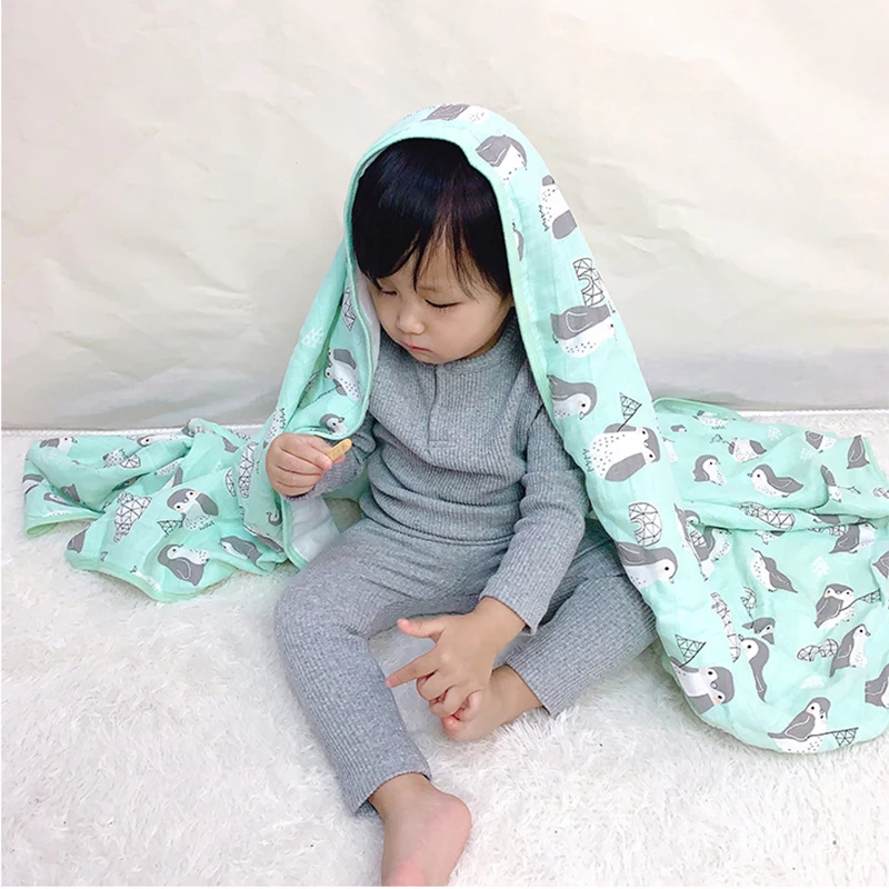 3 слоя s детское одеяло (с 6 слоями Марли) Новорожденные бамбуковые хлопковые