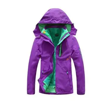 Лыжный костюм для женщин, открытый водонепроницаемый термо 2 в 1, зимний костюм, лыжный и сноубордический куртки, наборы размера плюс, женский зимний костюм - Цвет: Purple