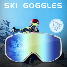 

Children Ski Goggles Boys Girls Double Layers UV400 Anti-fog Skiing Eyewear Mask Kids Snowboard Goggles Cylindrical Ski Glasses