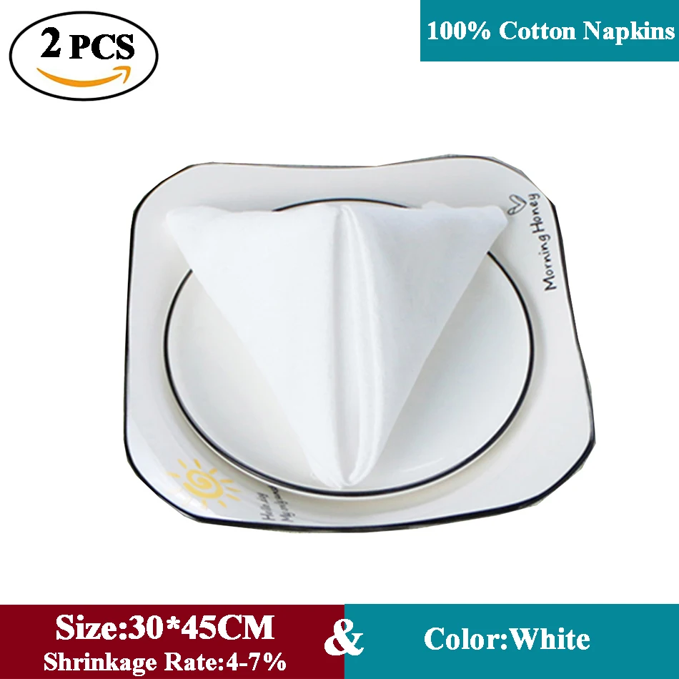 סט של 2 100% כותנה בד שולחן ארוחת ערב מפיות רך נוח לשימוש חוזר משפחה מטבח כפרי חתונות מסיבת קישוט