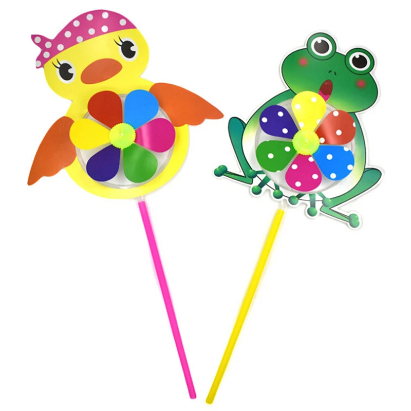 

1Pc Outdoor Decor Randomly Pattern New Cartoon Colorful Animal Windmill Wind Spinner Home Garden Yard