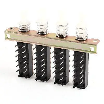 

AC 110-220V 3A DC 12V-60V 6A 4PDT 4 Rows Interlock Push Button Switch