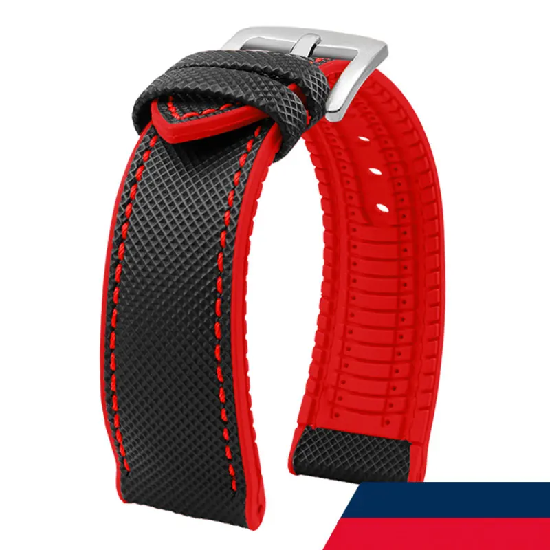 Carbon Fiber Silicone Watchband Wristband Accessories - Premium Rubber Strap in Multiple Sizes