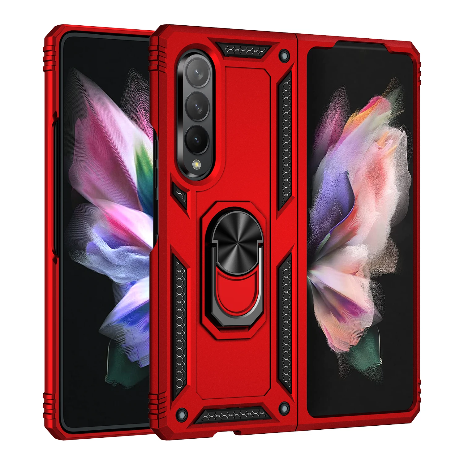 samsung silicone cover Shock Proof Stand Phone Case for Samsung Galaxy Z Fold 3 5G Fold3 Anti-Dust Protective Cover Funda Capa Coque cute phone cases for samsung 