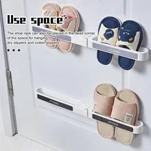 

Simple Slippers Hanger Punch-free Stable Sturdy Construction Slippers Rack Shoe Holder Slippers Shelf