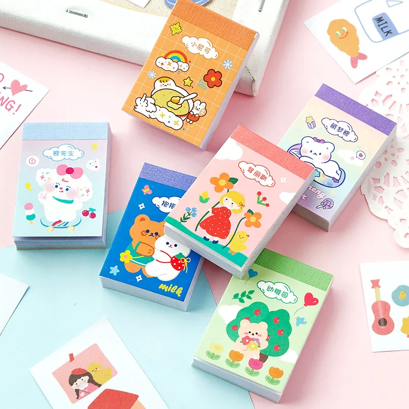 Yoofun-Mini libro de pegatinas Kawaii, Serie de albóndigas pequeñas,  diferentes patrones, planificador, decoración, papelería, 50 hojas -  AliExpress