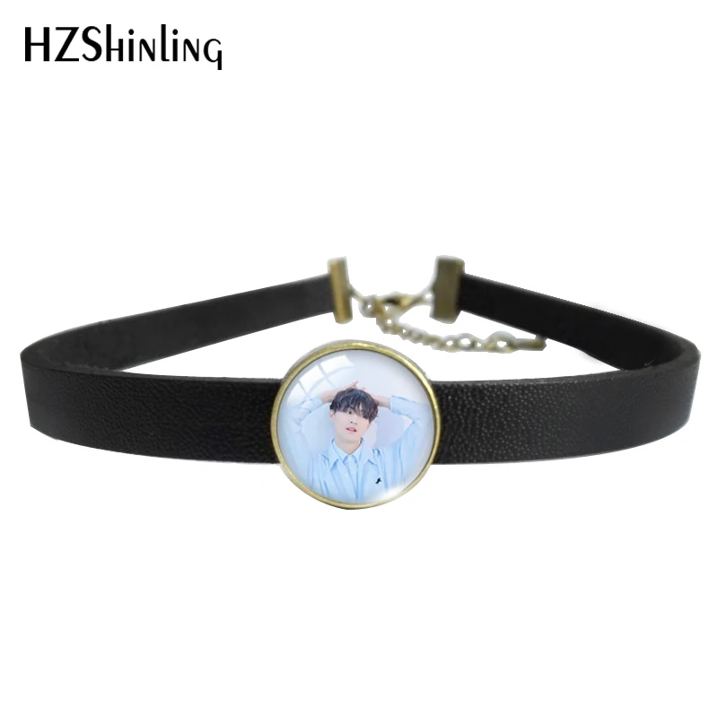 HZSHINLING Kpop мужская Группа Got7 лучшие подарки кожаный чокер из стекла 14 мм Подвески