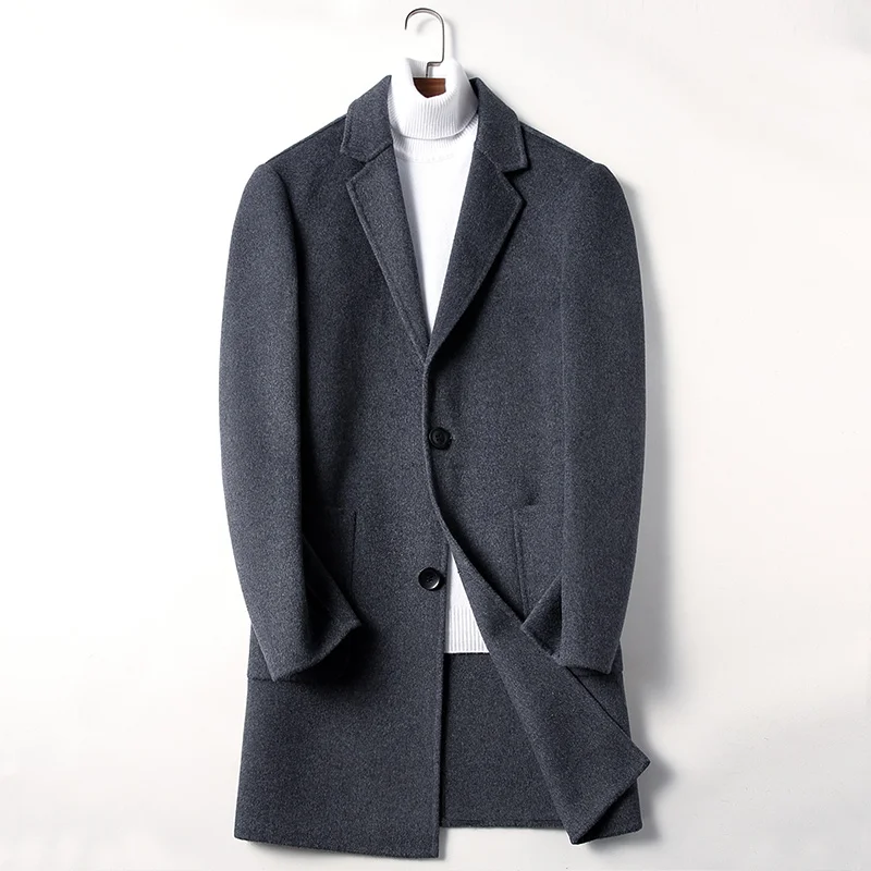 winter jacket men's high quality casual wild men's jacket with buttons - Цвет: gray