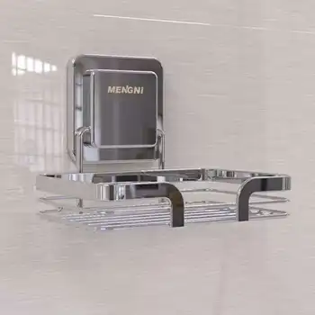 

Bathroom Sucker Traceless Drain Stainless Steel Soap Box Bathroom Wall Hanging Soap Rack Punching Free Storage Rack