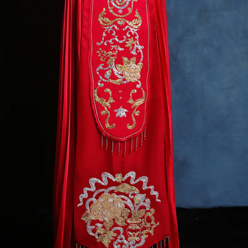 Женское традиционное платье невесты Cheongsam длинное китайское Новое свадебное платье женское элегантное китайское современное платье Ципао